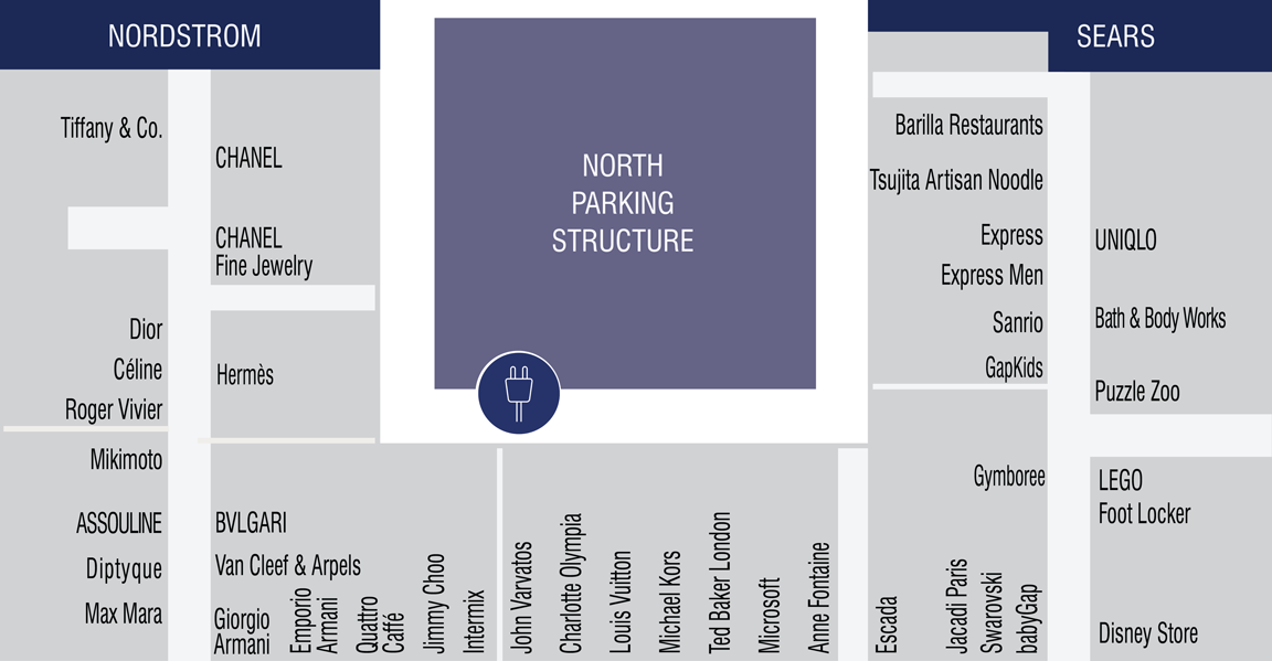 Electric Vehicle Charging Locations South Coast Plaza