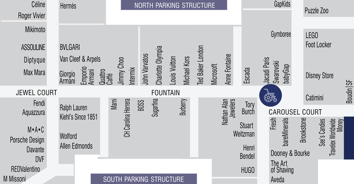 Stroller and Wheelchair Locations – South Coast Plaza