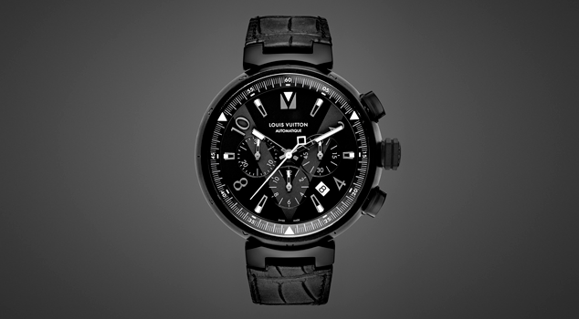 Louis Vuitton Black Titanium Escale Worldtime Men's Wristwatch