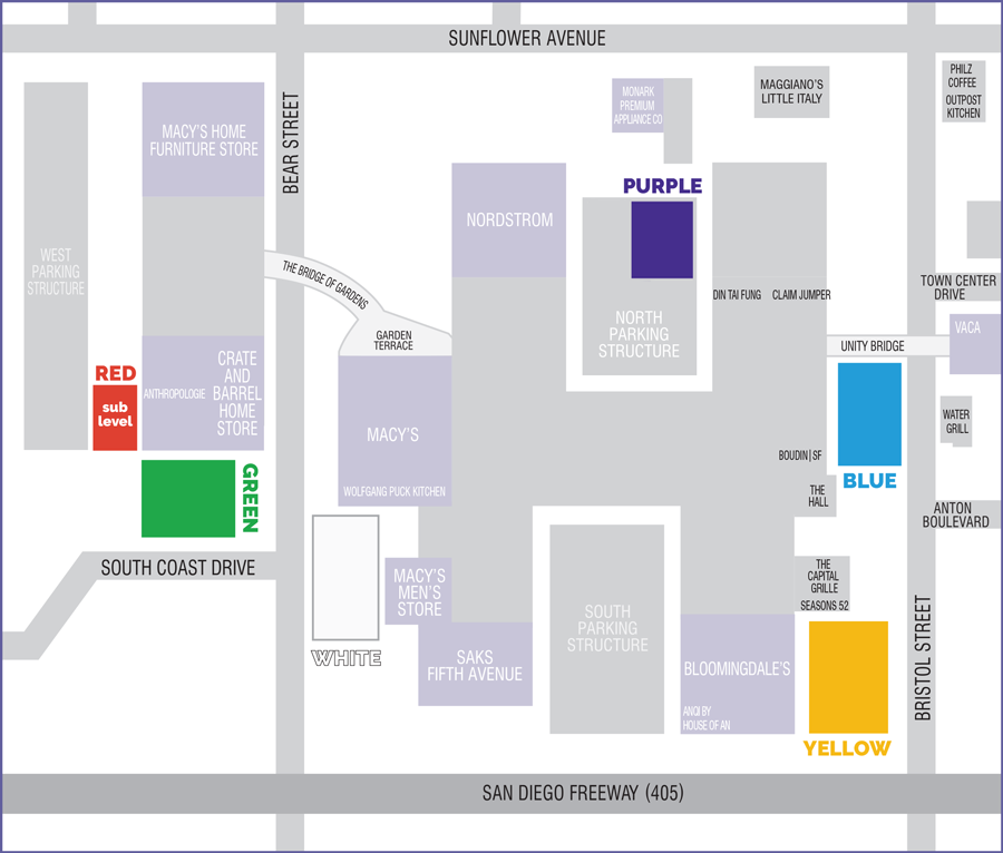 South Coast Plaza Map Parking – South Coast Plaza