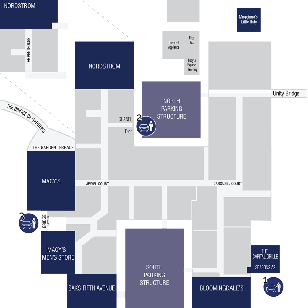 Valet Parking Locations – South Coast Plaza